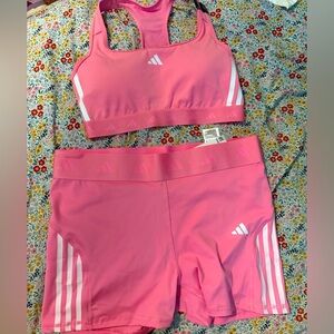 Adidas sport bra and training short NEW